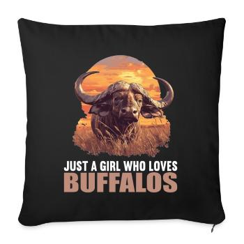 Buffalos Buffalo Büffel - Sofa pillowcase 17,3'' x 17,3'' (45 x 45 cm) - black - Front