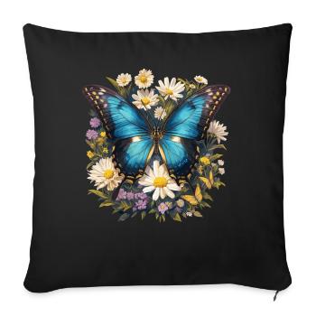 Butterfly Butterflies Butterfly - Sofa pillowcase 17,3'' x 17,3'' (45 x 45 cm) - black - Front