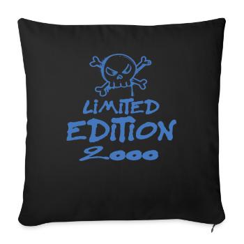 Limited Edition 2000 Birthday Born 2000 - Sofa pillowcase 17,3'' x 17,3'' (45 x 45 cm) - black - Front