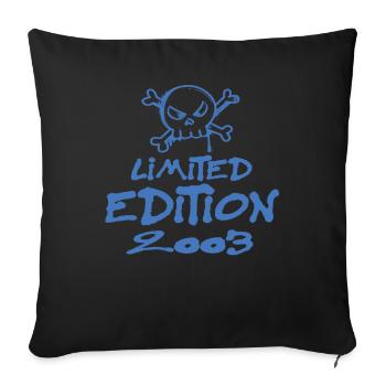Limited Edition 2003 Birthday 2003 Born - Sofa pillowcase 17,3'' x 17,3'' (45 x 45 cm) - black - Front