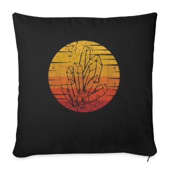 Retro Geologist Rockhounding Mineral Collector - Sofa pillowcase 17,3'' x 17,3'' (45 x 45 cm) - black - Front