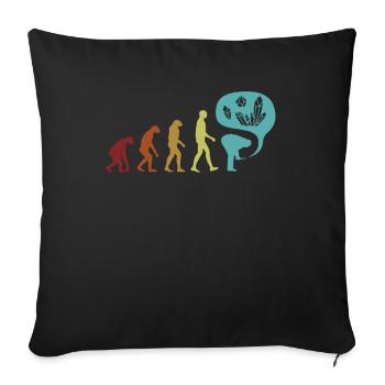 Collecte de minéraux Evolution Géologue Minéral - Housse de coussin décorative 45 x 45 cm - noir - Devant