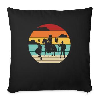 Retro LARPing Waffen Rüstung Charakter LARP - Sofakissenbezug 45 x 45 cm - Schwarz - Vorne