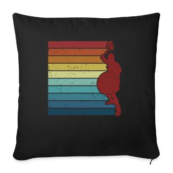 Retro LARPing Rüstung Waffen Charakter LARP - Sofakissenbezug 45 x 45 cm - Schwarz - Vorne