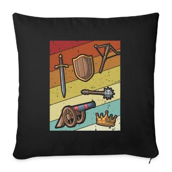 Retro LARPing Waffen Rüstung Charakter LARP - Sofakissenbezug 45 x 45 cm - Schwarz - Vorne