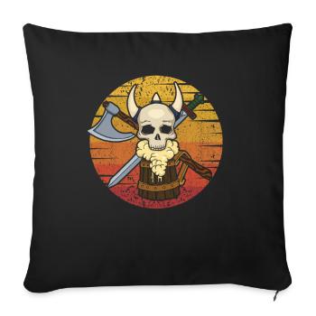 Retro LARPing Waffen Rüstung Charakter LARP - Sofakissenbezug 45 x 45 cm - Schwarz - Vorne