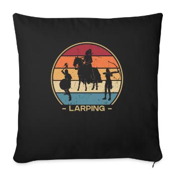 Retro LARPing Rüstung Waffen Charakter LARP - Sofakissenbezug 45 x 45 cm - Schwarz - Vorne