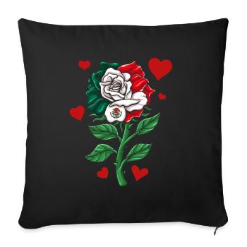 Mexique Mexique Cadeau mexicain Flag Football - Housse de coussin décorative 45 x 45 cm - noir - Devant