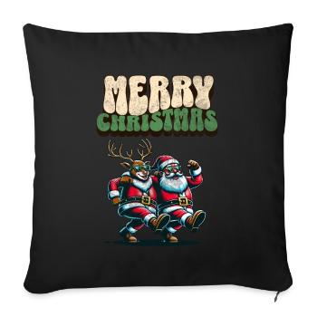 Santa Claus is dancing on xmas Christmas funny - Sofakissenbezug 45 x 45 cm - Schwarz - Vorne