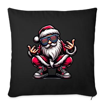 Santa Claus is dancing on xmas Christmas funny - Sofakissenbezug 45 x 45 cm - Schwarz - Vorne