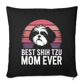 Shih Tzu Dire Maman Drôle Shih Tzu Cadeau - Housse de coussin décorative 45 x 45 cm - noir - Devant