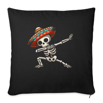 Mexique Mexique Cadeau mexicain Flag Football - Housse de coussin décorative 45 x 45 cm - noir - Devant
