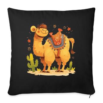 Camel Kamele Kamel - Sofakissenbezug 45 x 45 cm - Schwarz - Vorne