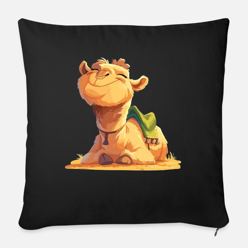 Camel Kamele Kamel - Sofakissenbezug 45 x 45 cm - Schwarz