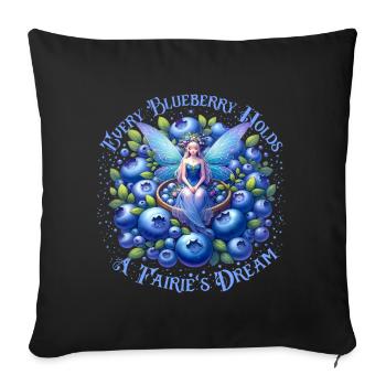 Magical Fairy Fruit Blueberry Dream Enchanting - Sofa pillowcase 17,3'' x 17,3'' (45 x 45 cm) - black - Front