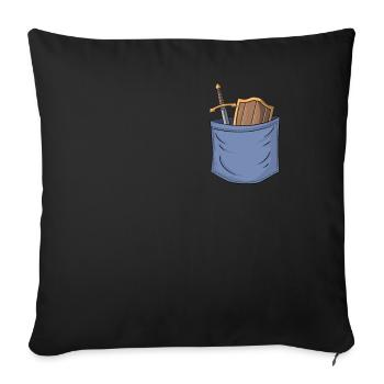 LARP Brusttasche LARPing Waffen Rüstung Charakter - Sofakissenbezug 45 x 45 cm - Schwarz - Vorne