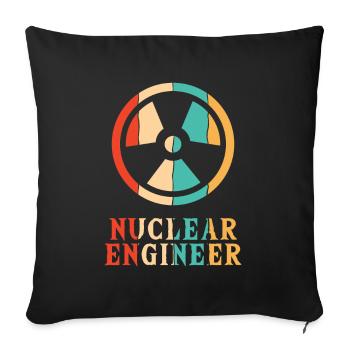 Retro Energy Uranium Nuclear Power Plant Nuclear - Sofa pillowcase 17,3'' x 17,3'' (45 x 45 cm) - black - Front