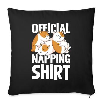 Official guinea pig nap shirt for - Sofa pillowcase 17,3'' x 17,3'' (45 x 45 cm) - black - Front