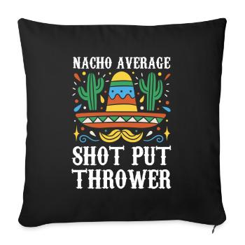 Nacho Lanceur De Poids Moyen Avec Sombrero Et - Housse de coussin décorative 45 x 45 cm - noir - Devant