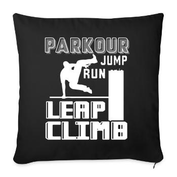 Parkour Jump Run Leap Climb - Sofa pillowcase 17,3'' x 17,3'' (45 x 45 cm) - black - Front