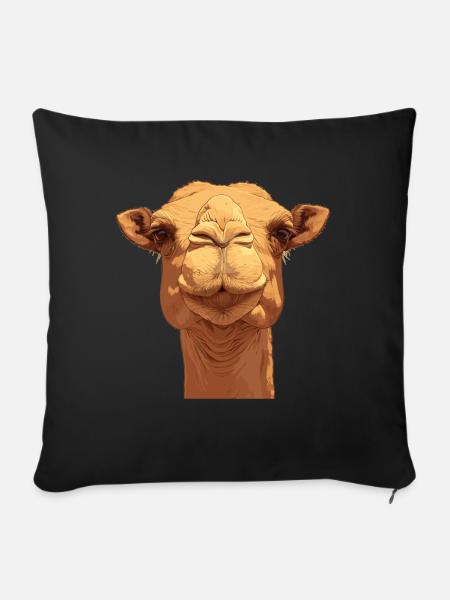 Camel Kamele Kamel - Sofakissenbezug 45 x 45 cm - Schwarz