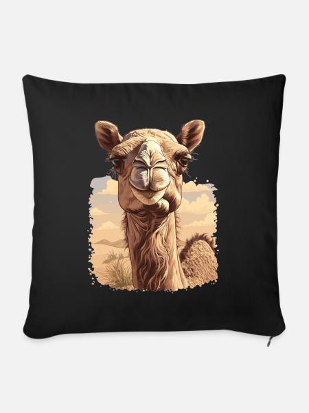 Camel Kamele Kamel - Sofakissenbezug 45 x 45 cm - Schwarz