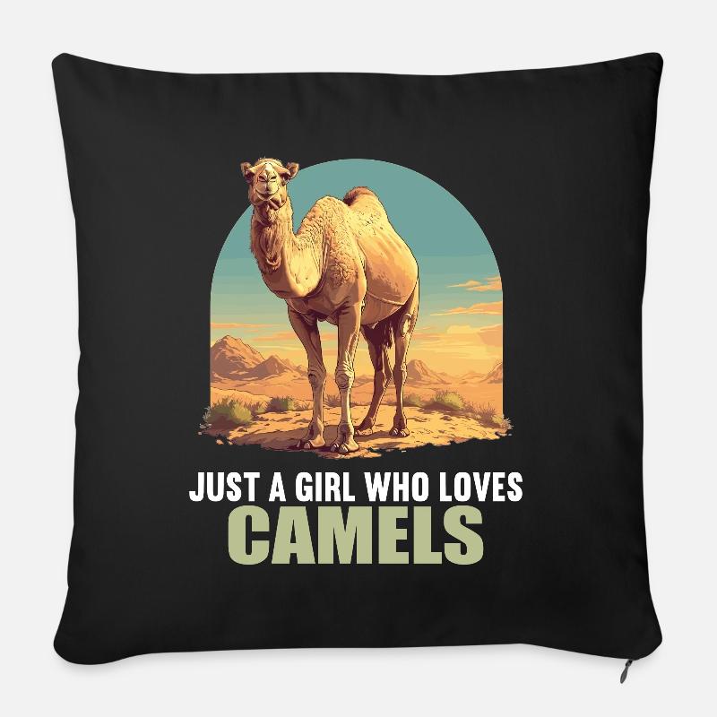 Camel Kamele Kamel - Sofakissenbezug 45 x 45 cm - Schwarz