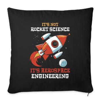 It is not rocket science aerospace and - Sofa pillowcase 17,3'' x 17,3'' (45 x 45 cm) - black - Front