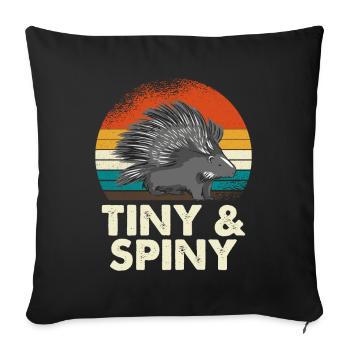 Tiny & Spiny Porcupine Retro Style Vintage - Sofa pillowcase 17,3'' x 17,3'' (45 x 45 cm) - black - Front