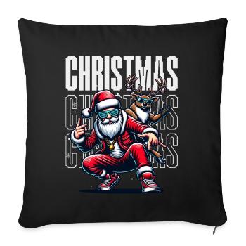 Santa Claus is dancing on xmas Christmas funny - Sofakissenbezug 45 x 45 cm - Schwarz - Vorne
