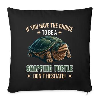 Dicton de tortue serpentine alligator | Drôle - Housse de coussin décorative 45 x 45 cm - noir - Devant
