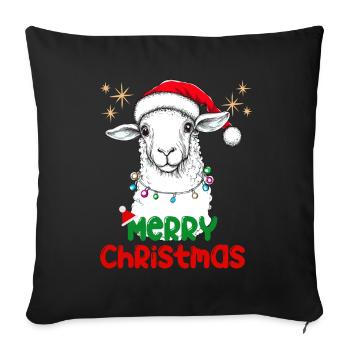 Christmas Sheep Christmas Hat Lamb Funny - Sofa pillowcase 17,3'' x 17,3'' (45 x 45 cm) - black - Front