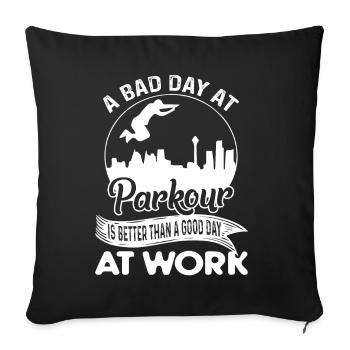 A Bad Day At Parkour - Sofa pillowcase 17,3'' x 17,3'' (45 x 45 cm) - black - Front