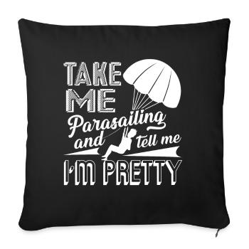 Parasailing Take Me Parasailing - Sofa pillowcase 17,3'' x 17,3'' (45 x 45 cm) - black - Front