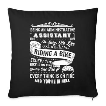 Administrative Assistant Is Easy - Sofa pillowcase 17,3'' x 17,3'' (45 x 45 cm) - black - Front