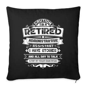 Administrative Assistant Caution - Sofa pillowcase 17,3'' x 17,3'' (45 x 45 cm) - black - Front