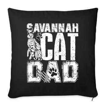 Savannah Cat Savannah Cat Dad - Sofa pillowcase 17,3'' x 17,3'' (45 x 45 cm) - black - Front