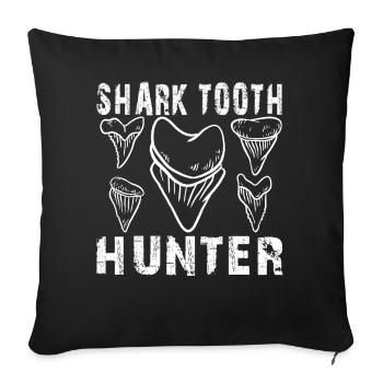 Conception du chasseur de dents de requin Chasseur de dents de requin - Housse de coussin décorative 45 x 45 cm - noir - Devant