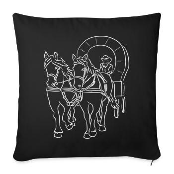 Kutscher Wagen - Sofakissenbezug 45 x 45 cm - Schwarz - Vorne