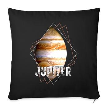 Jupiter Planet Solar System - Sofa pillowcase 17,3'' x 17,3'' (45 x 45 cm) - black - Front