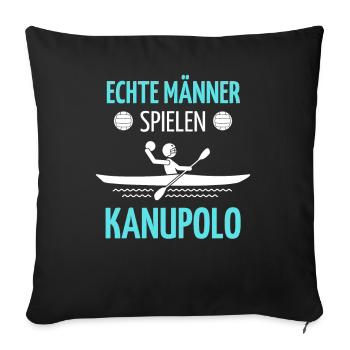 Canoë polo dicton Tshirt | Conception du canoë-polo | - Housse de coussin décorative 45 x 45 cm - noir - Devant