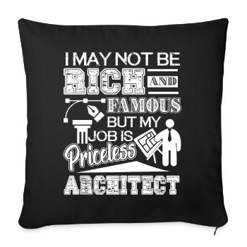 Architect My Job Is Priceless - Sofa pillowcase 17,3'' x 17,3'' (45 x 45 cm) - black - Front