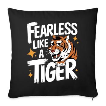 Tiger Animal Zoo Wild Animal - Sofa pillowcase 17,3'' x 17,3'' (45 x 45 cm) - black - Front