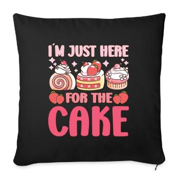 Pastry Lover Just Here For Cake Cute Gift - Sofakissenbezug 45 x 45 cm - Schwarz - Vorne