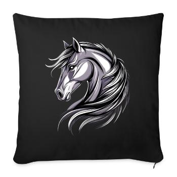 Pony Riding Pony Foal Rider Ponies Riding Pony Farm - Sofa pillowcase 17,3'' x 17,3'' (45 x 45 cm) - black - Front