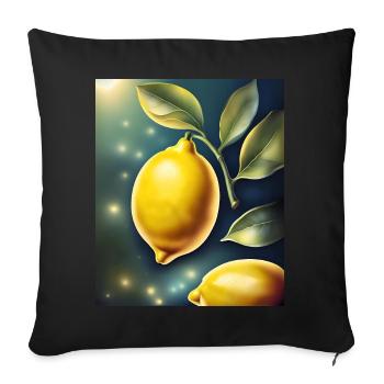 Healthy lemon lemon - Sofa pillowcase 17,3'' x 17,3'' (45 x 45 cm) - black - Front