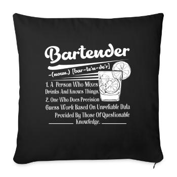 Bartender Definition - Sofa pillowcase 17,3'' x 17,3'' (45 x 45 cm) - black - Front