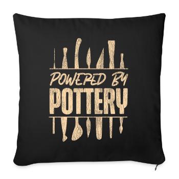Pottery Ceramics Artist Powered By - Sofa pillowcase 17,3'' x 17,3'' (45 x 45 cm) - black - Front