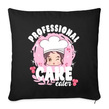 Pâtissier Amateur de Gâteau Professionnel Cadeau - Housse de coussin décorative 45 x 45 cm - noir - Devant