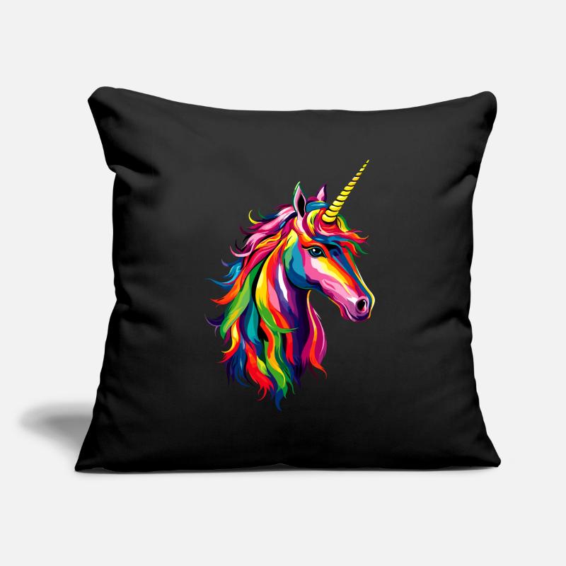 Einhorn Bunt Regenbogen Pferde Reiten Einhörner Sofakissenbezug 45 x 45 cm
